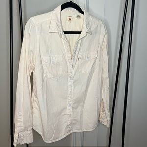 SUPER SOFT - THICK COTTON - Light Peach / OFF white LEVIS BUTTON DOWN